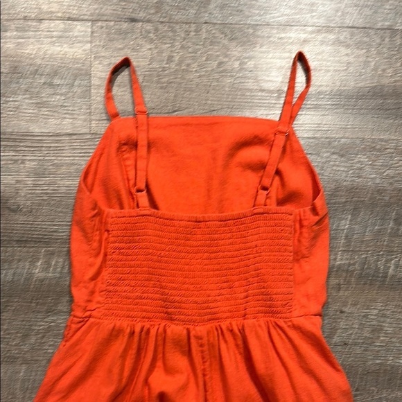 Old Navy dark salmon Orange Sleeveless linen jumpsuit with pockets size small - Picture 6 of 12